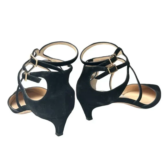 Jimmy Choo Black Suede Kitten Heels Sz37 - Picture 5 of 6